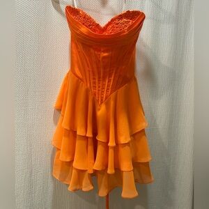 Orange tiered dress